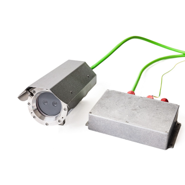 a close up of a camera and a green wire attached to it